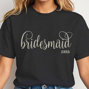 Fancy Off-White Script Bruidsmeisje Bachelorette T-shirt