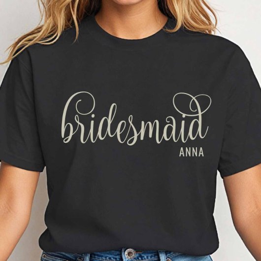 Fancy Off-White Script Bruidsmeisje Bachelorette T-shirt