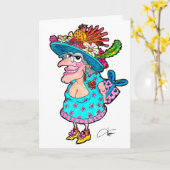 Fancy Old Lady Greeting Card Kaart (Gele Bloem)