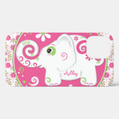 Fancy olifant Bloemen Roze Groen Case-Mate iPhone Case (Achterkant (horizontaal))