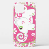 Fancy olifant Bloemen Roze Groen Case-Mate iPhone Case (Achterkant)