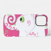 Fancy Olifant Bloemig Roze Groen iPhone Hoesje (Achterkant horizontaal)