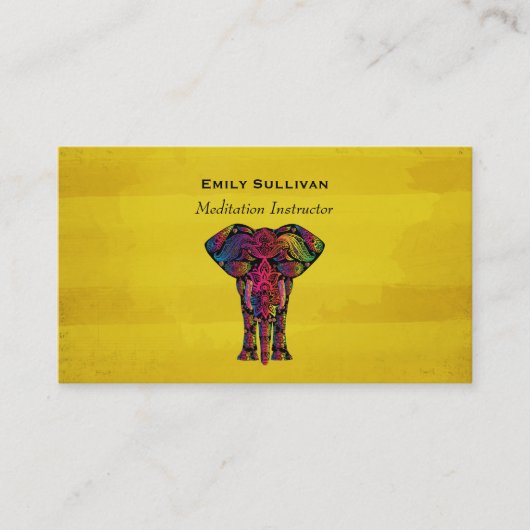 Fancy Olifant Design Vette felle kleuren Visitekaartje (Voorkant)