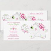 Fancy olifant voor de uitnodiging tot het Baby sho (Voorkant / Achterkant)