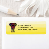 Fancy olifantenillustratie - decoratief patroon etiket (Insitu)