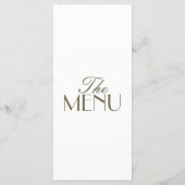 Fancy Olijfgroene Boho Old Money Boho Bruiloft Menu (Achterkant)