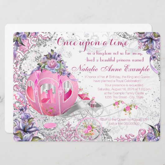 Fancy Once Upon A Time Sprookje Verjaardag Kaart (Voorkant / Achterkant)