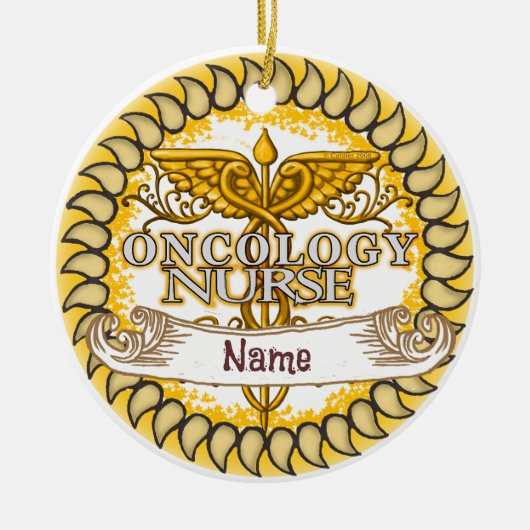 Fancy oncologieverpleegkundige keramisch ornament (Voorkant)