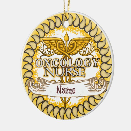 Fancy oncologieverpleegkundige keramisch ornament (Links)