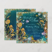 Fancy onder het Zee verjaardagsfeest Kaart (Voorkant / Achterkant)