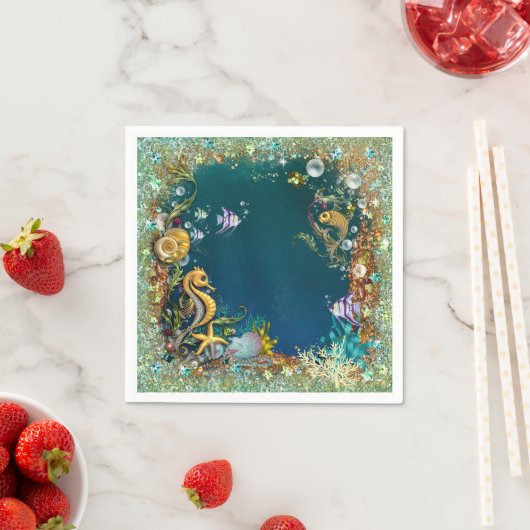 Fancy onder het Zee verjaardagsfeest Servetten (Insitu)