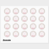 Fancy One Blush pink Bow birthday Thank you Ronde Sticker (Vel)