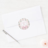 Fancy One Blush pink Bow birthday Thank you Ronde Sticker (Envelop)