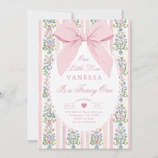 Fancy One Love Shack  Bow 1st Birthday Kaart (Voorkant)