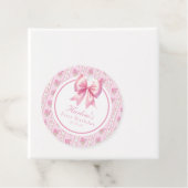 Fancy One Pink Coquette Bow Eerste Verjaardag Bedankjes Labels (In situ)