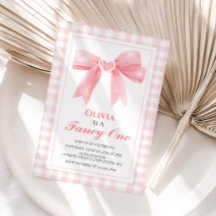 Fancy One Roze Strik voor coquette 1e verjaardag