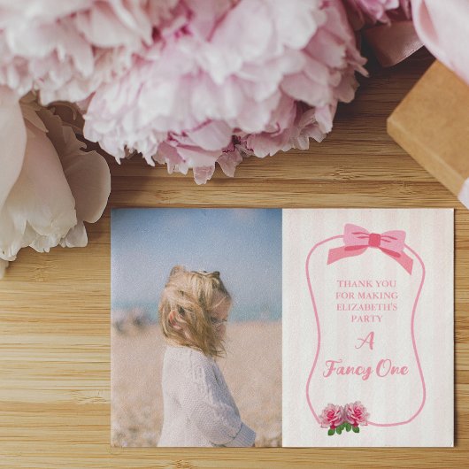 Fancy One Strik Florale 1e Verjaardag Bedankkaart