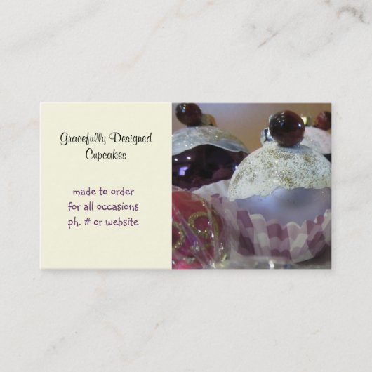 Fancy Ontwerper Cupcakes Visitekaartje (Voorkant)