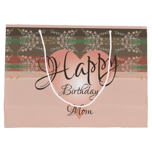 Fancy ontwerper Floral Paper Gift Bag Groot Cadeauzakje (Achterkant)