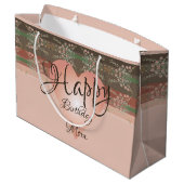Fancy ontwerper Floral Paper Gift Bag Groot Cadeauzakje (Achterkant Gekanteld)