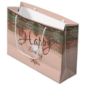 Fancy ontwerper Floral Paper Gift Bag Groot Cadeauzakje (Voorkant Gekanteld)