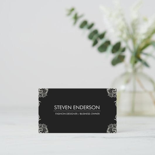 Fancy ontwerper Mode hoeken Visitekaartje (Staand voorkant)
