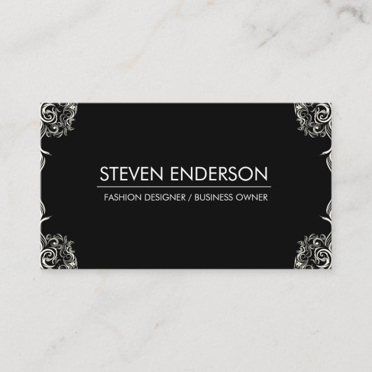 Fancy ontwerper Mode hoeken Visitekaartje (Voorkant)