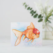 Fancy Oranda Goldfish Briefkaart (Staand voorkant)