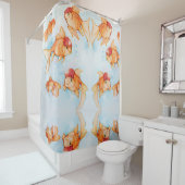 Fancy Oranda Goldfish Douchegordijn (In situ)