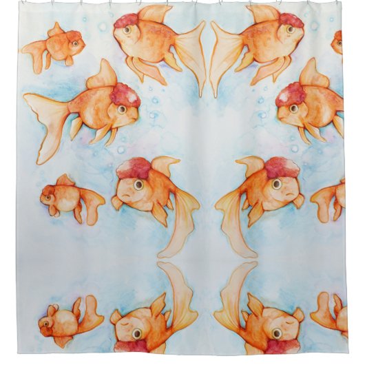 Fancy Oranda Goldfish Douchegordijn (Voorkant)