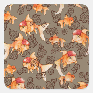 Fancy Oranda Goldfish  Vierkante Sticker