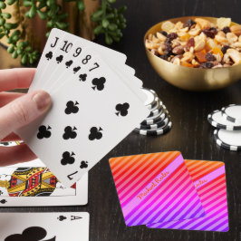 Fancy Oranje Paars Blauw Diagonaal verband Naam Pokerkaarten