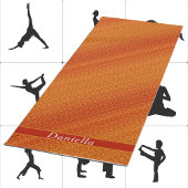 Fancy Oranje striped Artsy Patroon Voeg douanenaam Yogamat