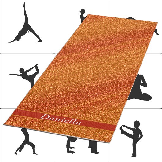Fancy Oranje striped Artsy Patroon Voeg douanenaam Yogamat