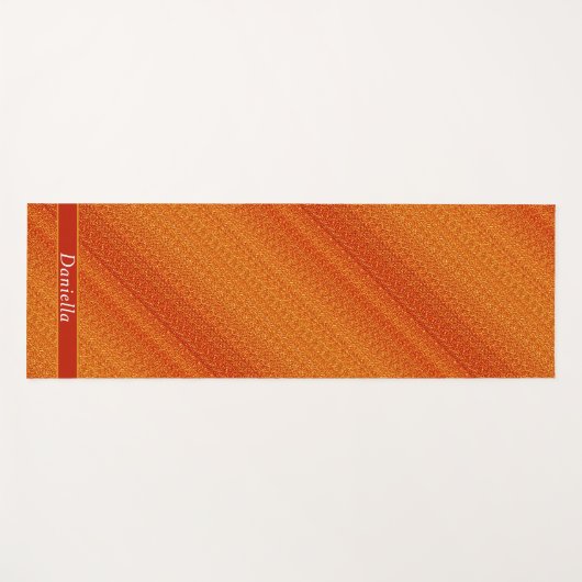 Fancy Oranje striped Artsy Patroon Voeg douanenaam Yogamat (Voorkant (horizontaal))
