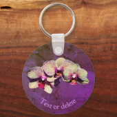 Fancy orchidee bloem gepersonaliseerd sleutelhanger (Voorkant)