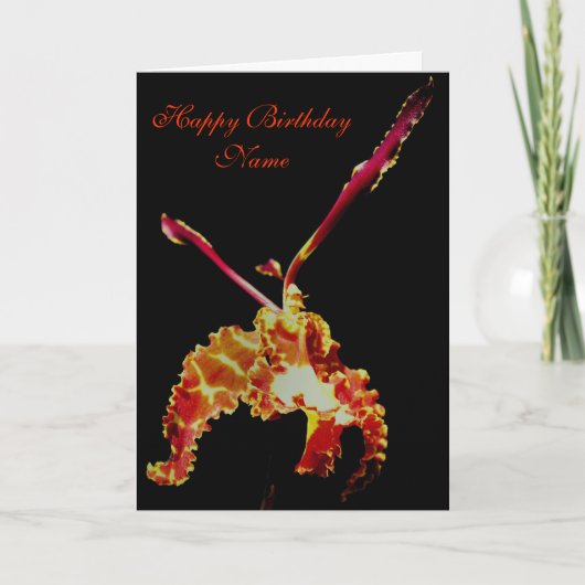 Fancy orchidee ventilator Aangepaste Birthday Kaar Kaart (Voorkant)