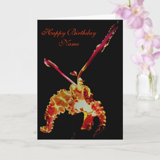 Fancy orchidee ventilator Aangepaste Birthday Kaar Kaart (Orchidee)