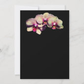 Fancy Orchideeën op Black Floral Party Invitation Kaart (Achterkant)