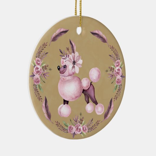 Fancy Ornament van de Franse Poodle Floral (Rechts)