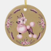 Fancy Ornament van de Franse Poodle Floral (Voorkant)