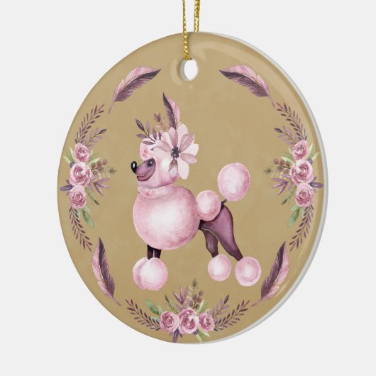 Fancy Ornament van de Franse Poodle Floral (Links)