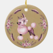 Fancy Ornament van de Franse Poodle Floral (Achterkant)