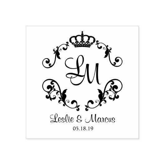 Fancy ornamental Border Classic Royal Crown Rubberstempel (Afrduk)