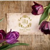 Fancy ornamental Border Classic Royal Crown Rubberstempel