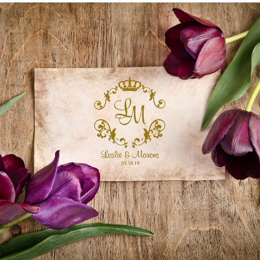 Fancy ornamental Border Classic Royal Crown Rubberstempel