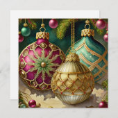 Fancy ornamenten Kerstmis op maat Feestdagenkaart (Voorkant / Achterkant)