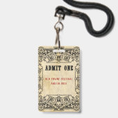Fancy, oud, gefaseerd kaartschema badge (Voorzijde met lanyard)