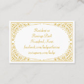 Fancy oude, gefaseerde klas Victoriaans persoonlij Visitekaartje (Achterkant)