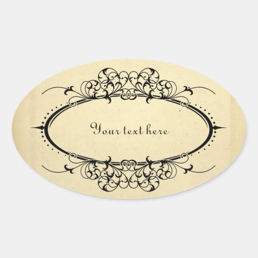 Fancy ovaal  Lijst  Ovale Sticker (Voorkant)